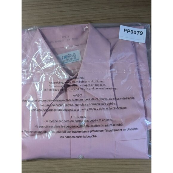 Vintage Kmart Permanent Press Pink Long Sleeve Dress Shirt Button Up Mens 15.5 - Picture 12 of 12